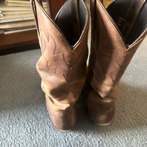 Double H Womens Distressed Brown Leather Western Heeled Boots